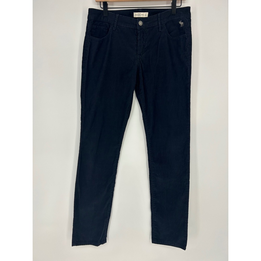 Abercrombie & Fitch Navy Blue Skinny Corduroy Pants Sz. 8 Stretch Classic Cords